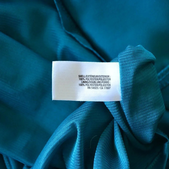 Teal lined 3/4  length sleeve dress - Picture 6 of 9